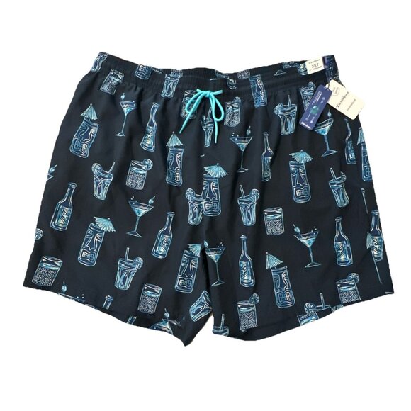 Caribbean Other - Caribbean Big & Tall 3XT Swim Trunks Mens Lined Board Shorts Tiki Cocktail Print